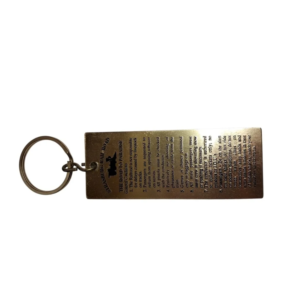 Strasburg‎ Railroad Company Roundtrip Ticket Metal Souvenir Keychain Key Ring